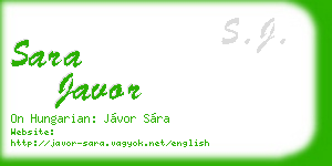 sara javor business card